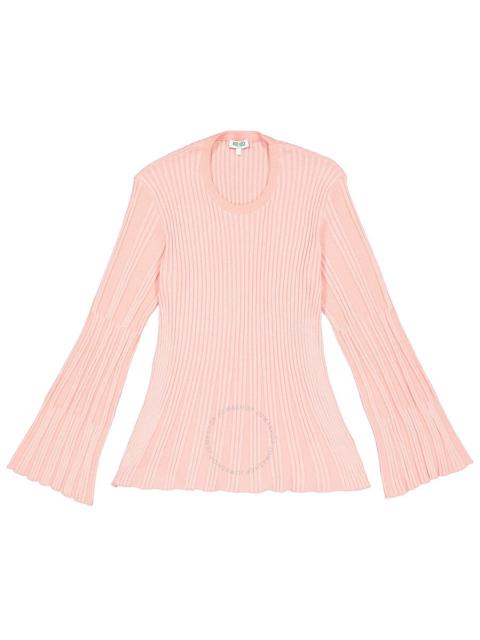 KENZO Kenzo Flamingo Pink Metallic Ribbed-Knit Jumper