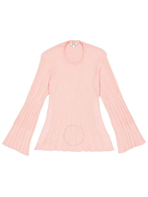 Kenzo Flamingo Pink Metallic Ribbed-Knit Jumper