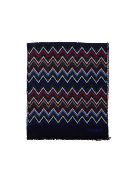 Missoni Multicolor Scarf With Zigzag Motif And Fringed Hem In Wool Man
