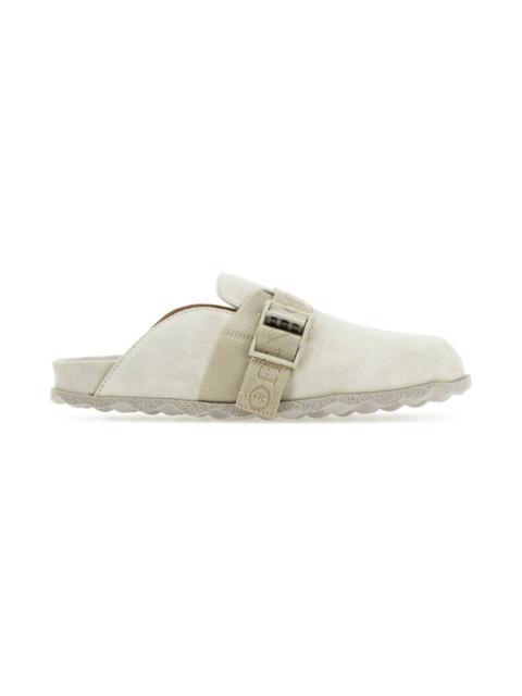Light Grey Suede Slippers