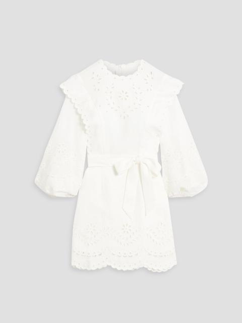 Zimmermann Broderie anglaise linen mini dress