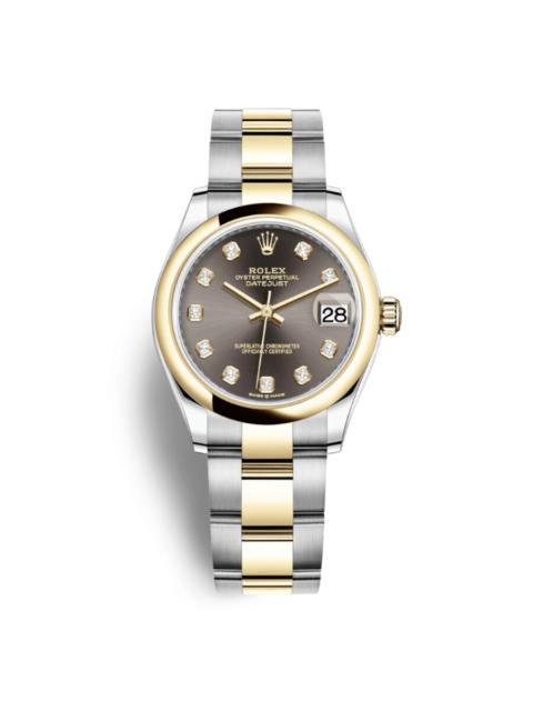 ROLEX Rolex Datejust 31 Dark Grey Diamond Dial Steel and 18kt Yellow Gold Oyster Watch 278243GYDO