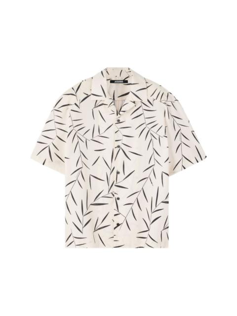 JACQUEMUS LEAF-PRINT SHORT-SLEEVE SHIRT