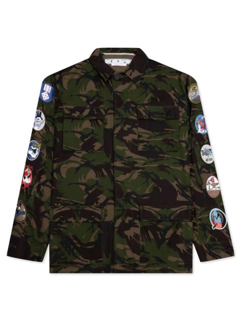 Off-White OFF-WHITE C/O VIRGIL ABLOH CAMO PATCH FIELD JACKET - ARMY GREEN