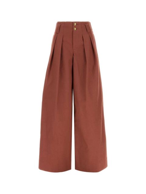 Chloé Chloe Women Red Cotton Wide-Leg Pant
