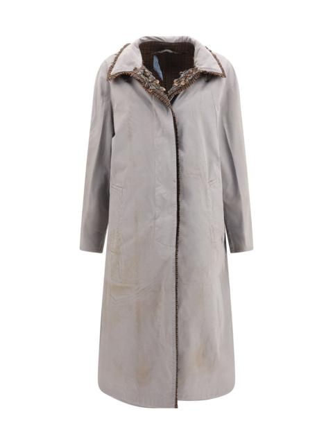 Prada Prada Reversible Single-breasted Coat Grey/Brown Women