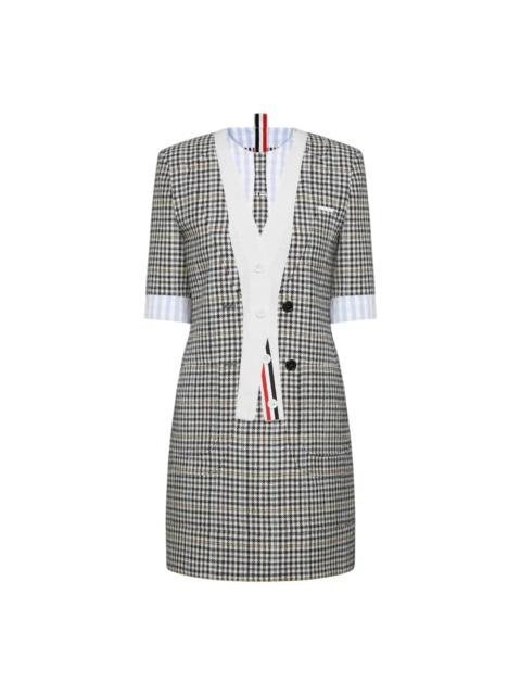 Thom Browne Gunclub Check Hunting Tweed Trompe L'Oeil Dress Women