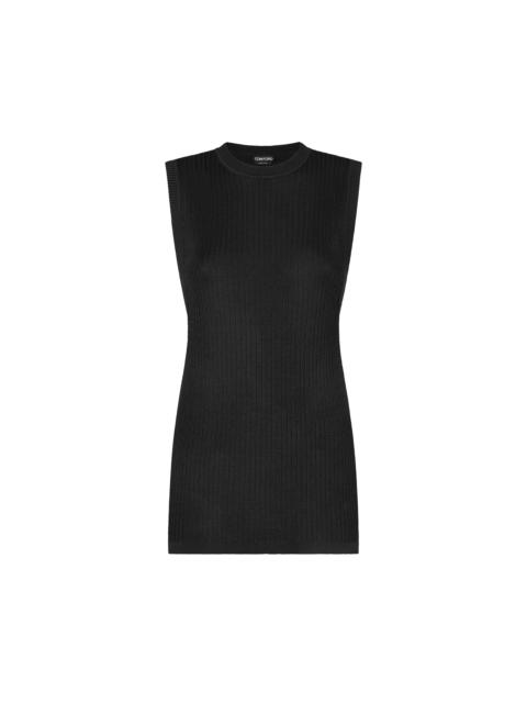 TOM FORD SLEEVELESS CREWNECK KNIT WITH SIDE SLITS