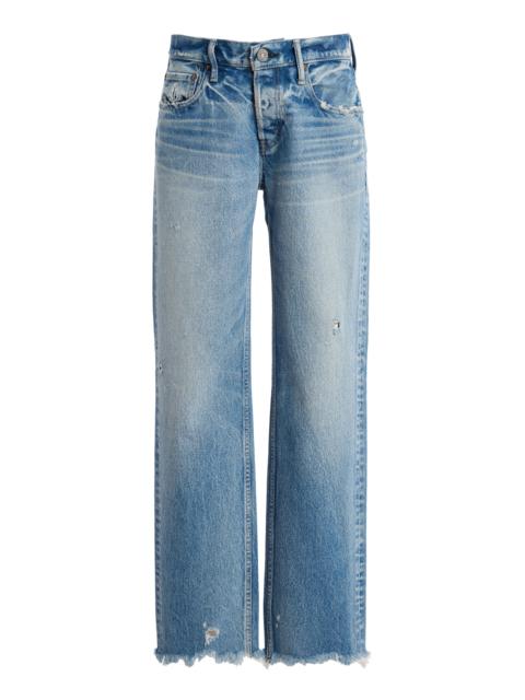 MOUSSY VINTAGE Mattapan Rigid Low-Rise Straight-Leg Jeans light wash
