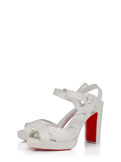 Christian Louboutin Christian Louboutin Cora Block Heel Sandal in Bianco/Lin Bianco at Nordstrom