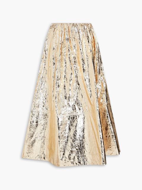 Zimmermann Crinkled metallic vinyl maxi skirt