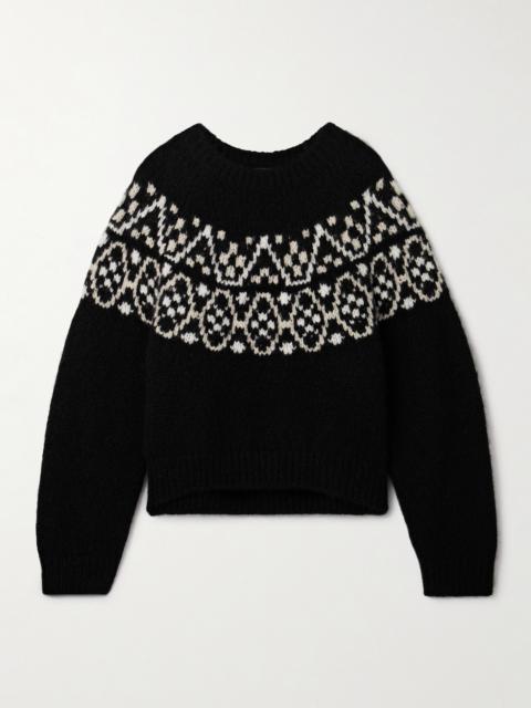 NILI LOTAN Chrissy Fair Isle Jacquard-knit Cashmere And Silk-blend Sweater