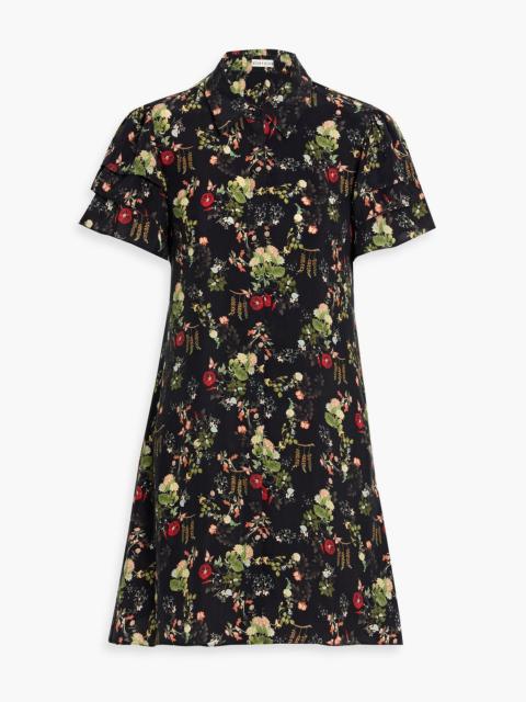 Alice + Olivia Jem floral-print cupro mini shirt dress