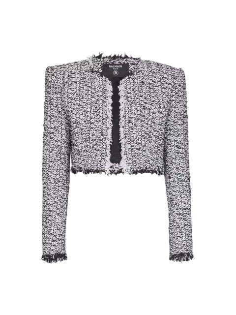 Balmain Side To Side Cropped Tweed Jacket