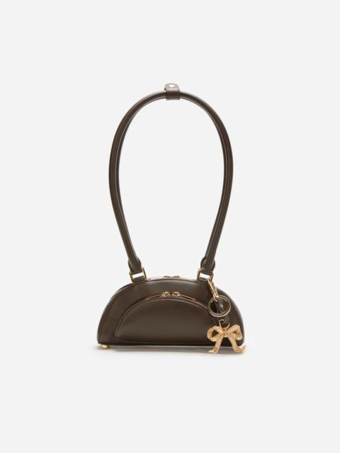 self-portrait Brown Leather Mini Shoulder Bag With Charm