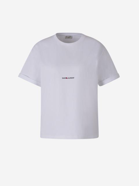 SAINT LAURENT COTTON LOGO T-SHIRT