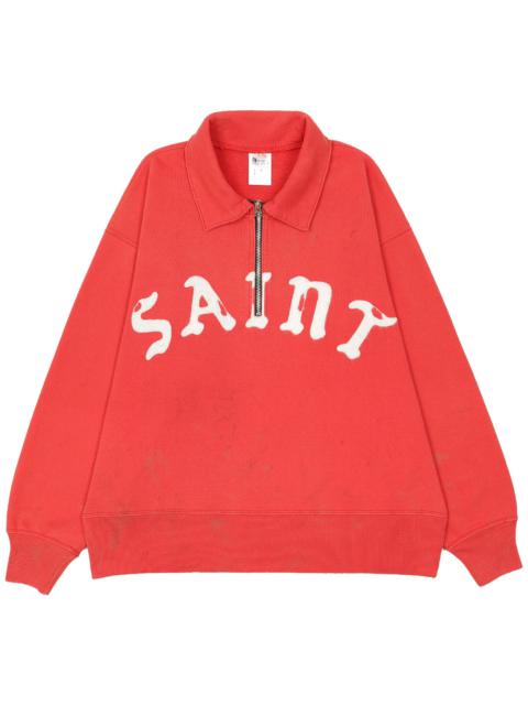 SAINT M×××××× HALF-ZIP SAINT LOGO SWEATSHIRT (RED)