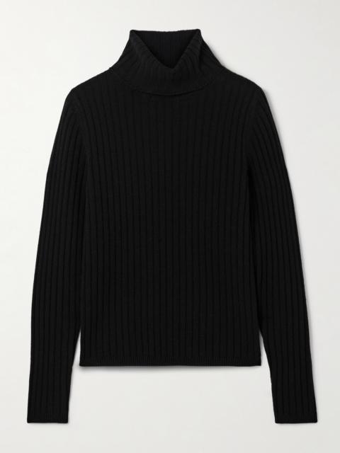 NILI LOTAN Dessie Ribbed Cashmere Turtleneck Sweater