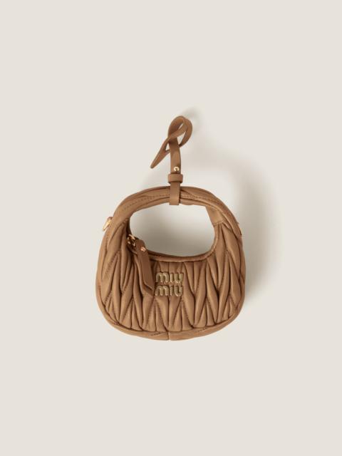 Miu Miu Wander matelassé nappa leather micro hobo bag