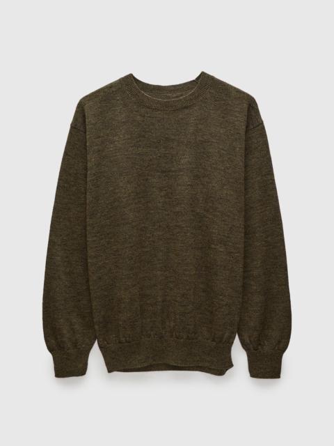 BATONER Ramie Wool Crewneck Sweater in Olive