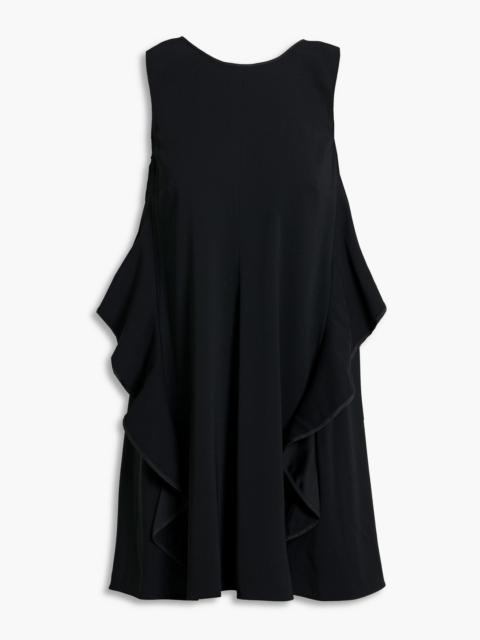 REDValentino Bow-embellished ruffled stretch-crepe mini dress