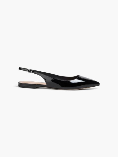 Stuart Weitzman Mara patent-leather slingback point-toe flats