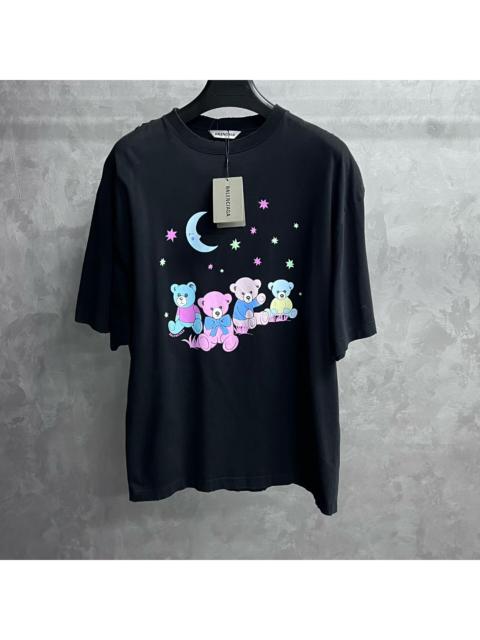 BALENCIAGA Balenciaga Black Short-Sleeve T-Shirt with Letter Print