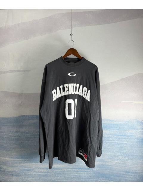 BALENCIAGA Balenciaga Black "Basketball 01" Lettering Long-Sleeve Top