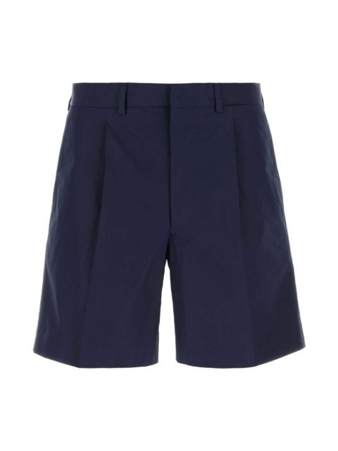 Prada Dark Blue Poplin Bermuda Shorts