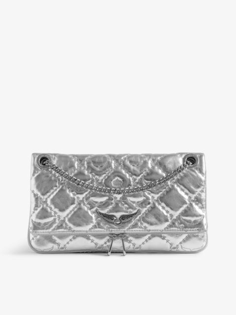 Zadig & Voltaire Rock II Silver Metallic Clutch