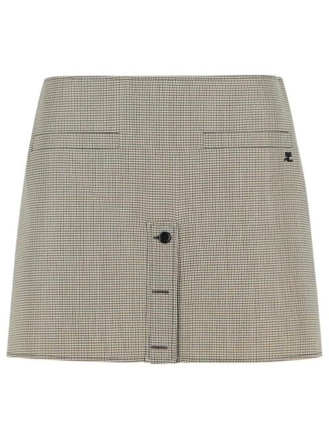 courrèges Courreges Beige Wool Blend Miniskirt