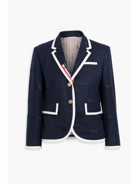 Thom Browne Embroidered wool-blend felt blazer
