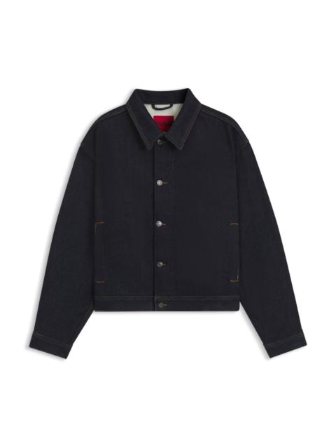 HUGO REGULAR-FIT JACKET IN DARK-BLUE DENIM