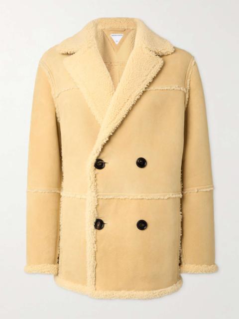 Double-breasted shearling coat