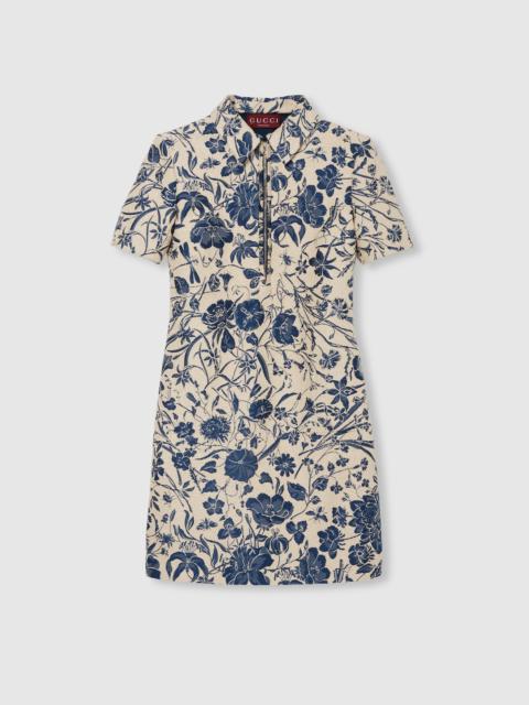 Flora cotton bouclé jacquard dress