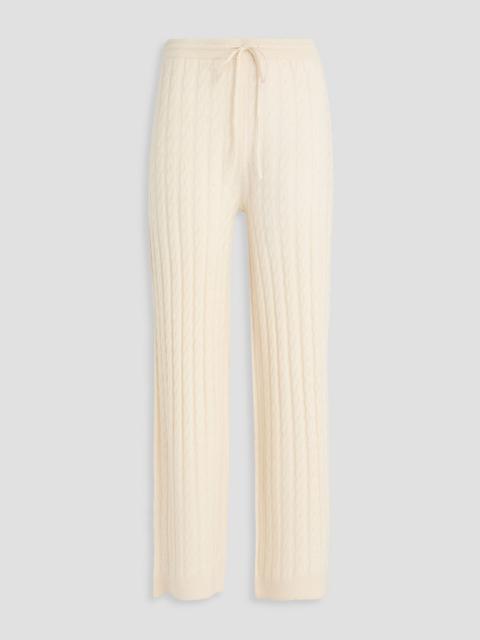 TOTEME Cable-knit wool and cashmere-blend wide-leg pants