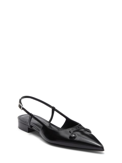 Marni Marni Trunkaroo Pointed Toe Slingback Flat in Black at Nordstrom