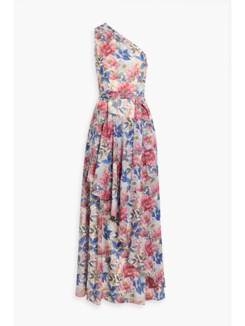 Other Designers One-shoulder layered floral-print chiffon maxi dress