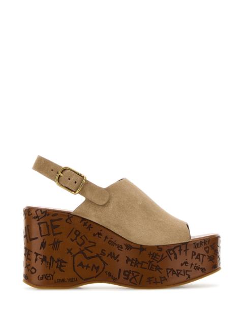 Chloé Beige suede Maxime wedges