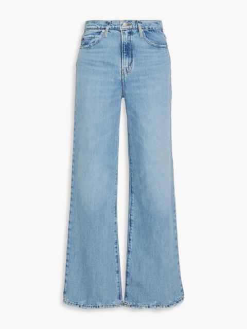 FRAME Le Jane distressed high-rise wide-leg jeans