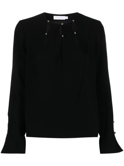 SIMKHAI Sharon long-sleeve crepe blouse