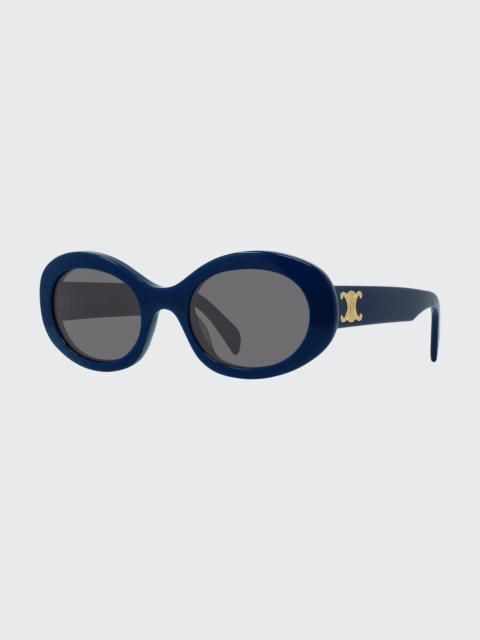 CELINE Triomphe Logo Oval Acetate Sunglasses