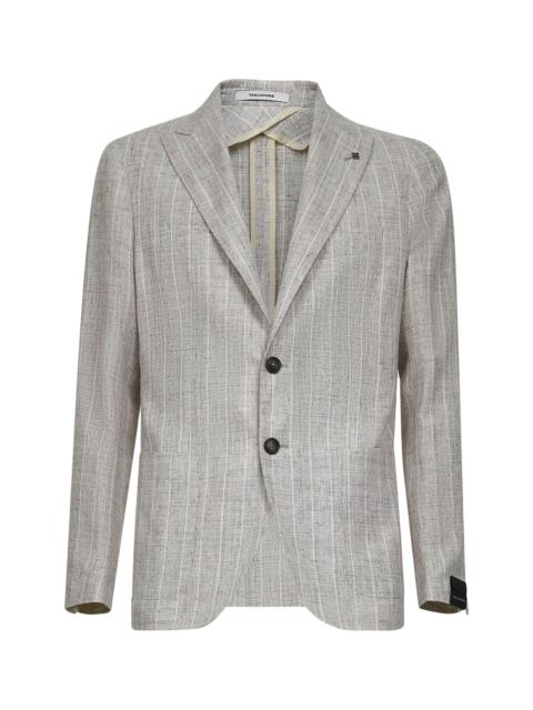 TAGLIATORE - Tagliatore Men Beige Pinstriped Linen Blend Montecarlo Blazer