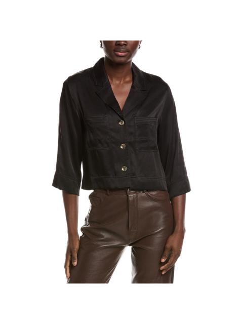 GANNI GANNI Washed Satin Crop Shirt
