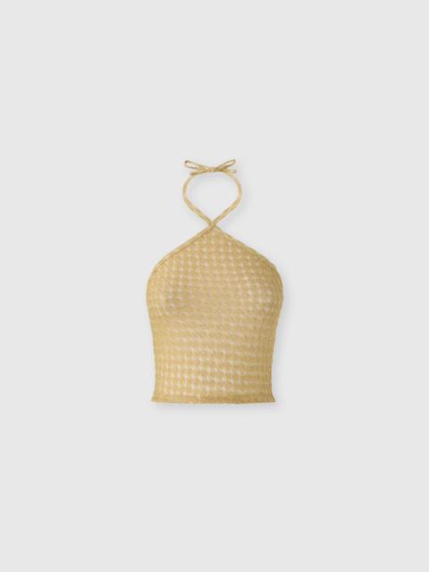 Missoni Top in lamé viscose with raschel workmanship and halter neckline