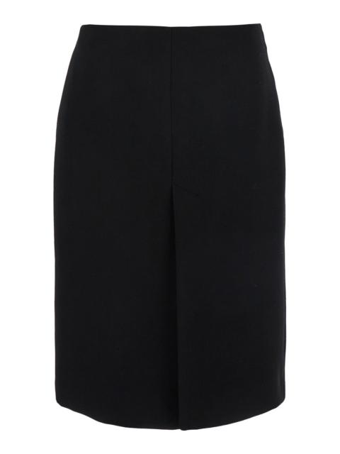 GUCCI Gucci Women Black High Waist Skirt With Logo Lettering On Waist And Zip Puller In Wool Woman
