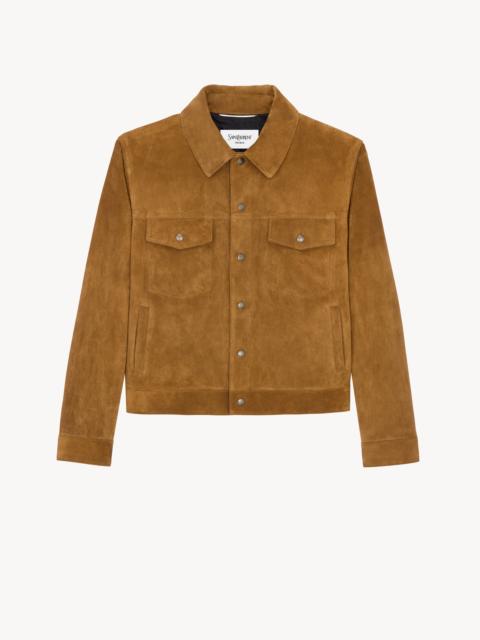 SAINT LAURENT SHORT JACKET IN VINTAGE SPLIT LEATHER