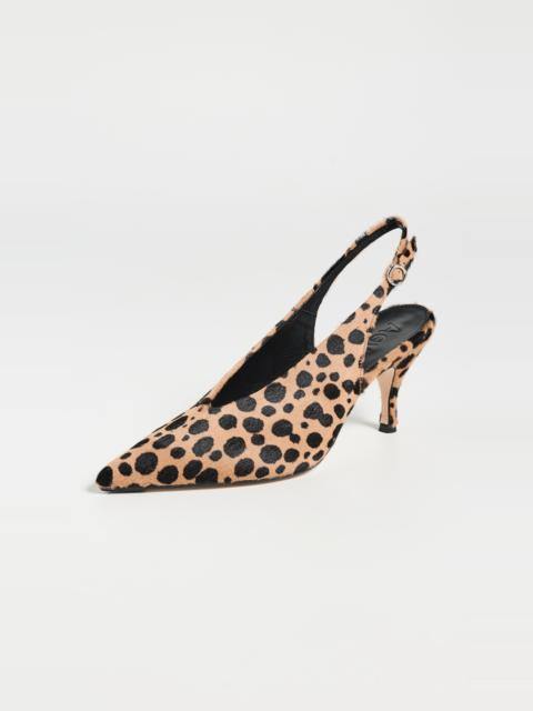 Aeyde Carla Leo Print Ponyhair Heels