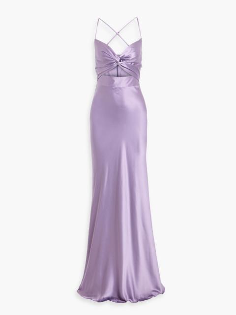 Other Designers Twisted cutout silk-satin gown