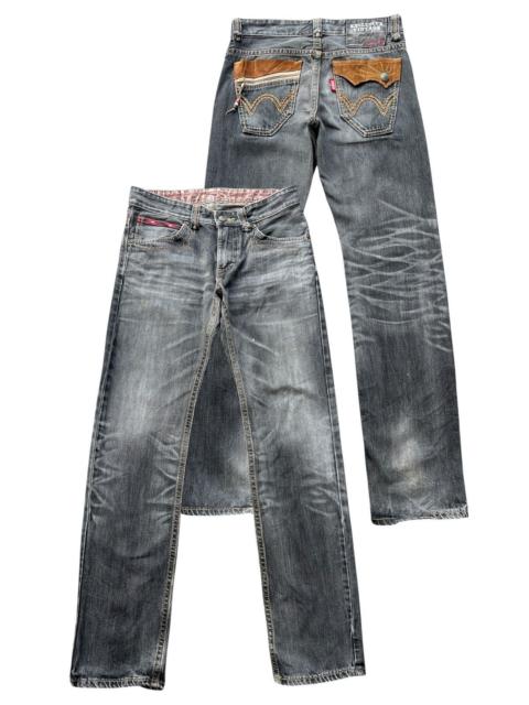 Other Designers Vintage Edwin XV Distressed Black Denim Jeans 33x34